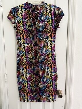 Absolutely Multicolor Snake-Print Midi Dress